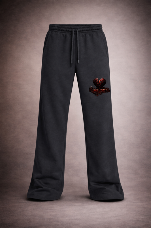 Wales Family Wide-Leg Sweatpant — Washed Black